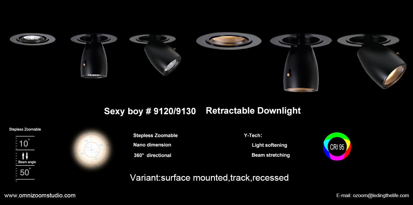 #9120/9130 Sexyboy A Nano Dimension Retractable Downlight With Y-tech